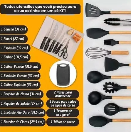 Kit de Utensílios de Cozinha - MasterCook 19 Peças